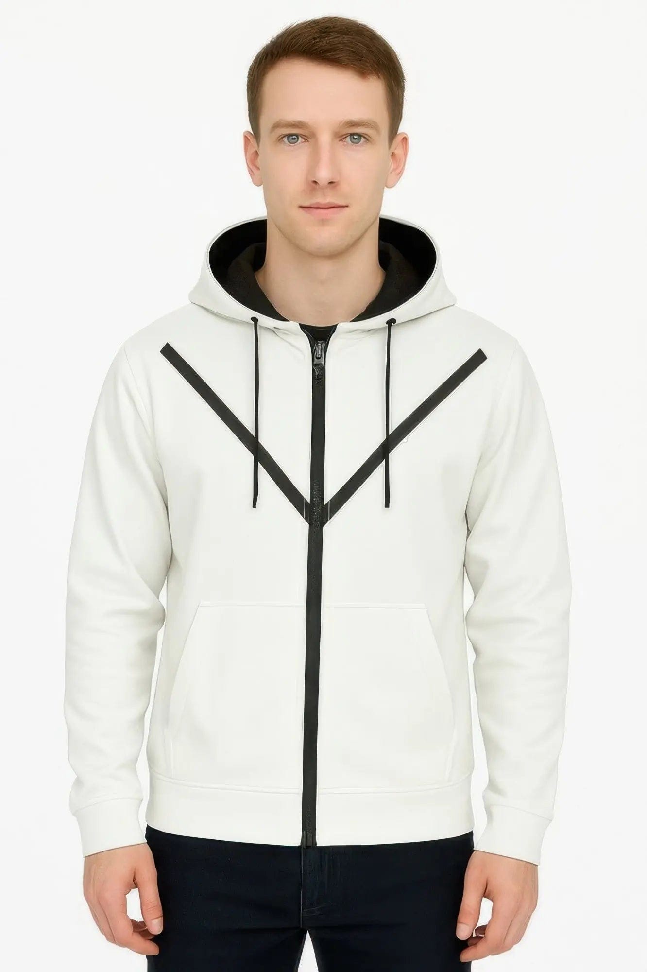 AnchorFinds.com Hoodie White / S Casual Full Zip-Up Hoodie Sweatshirts