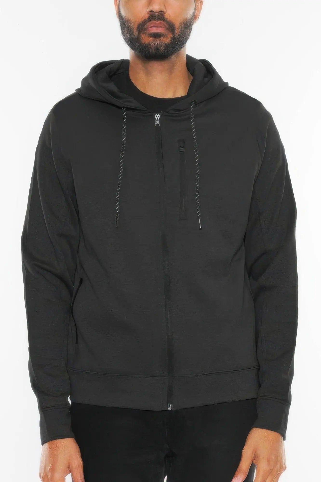 AnchorFinds.com Jackets Black / S Solid Heathered Zip-Up Jacket