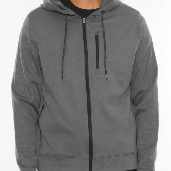 AnchorFinds.com Jackets Charcoal / S Solid Heathered Zip-Up Jacket