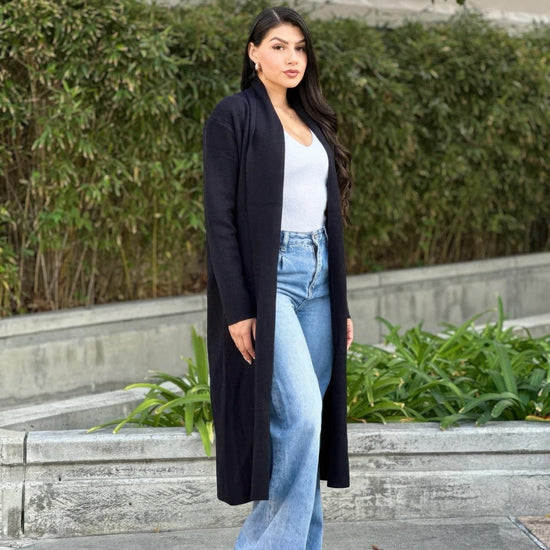 AnchorFinds.com Jackets Clover Fine Knit Midi Cardi Cardigan With Pockets