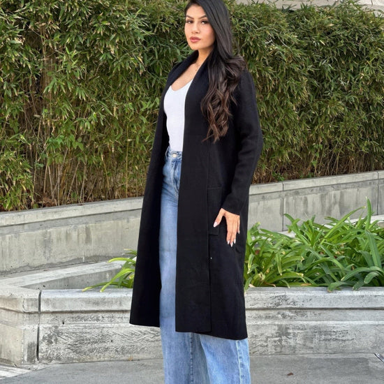 AnchorFinds.com Jackets Clover Fine Knit Midi Cardi Cardigan With Pockets