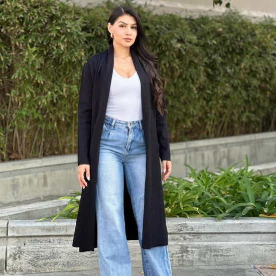 AnchorFinds.com Jackets Clover Fine Knit Midi Cardi Cardigan With Pockets