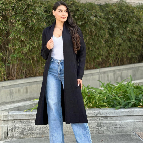 AnchorFinds.com Jackets Clover Fine Knit Midi Cardi Cardigan With Pockets