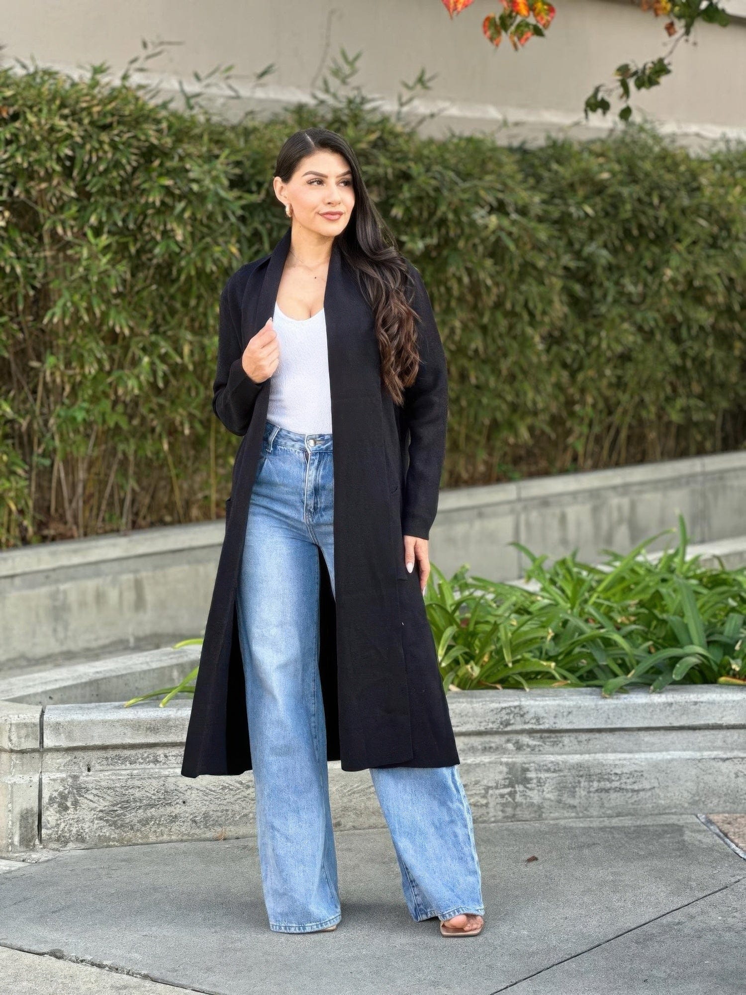 AnchorFinds.com Jackets Clover Fine Knit Midi Cardi Cardigan With Pockets