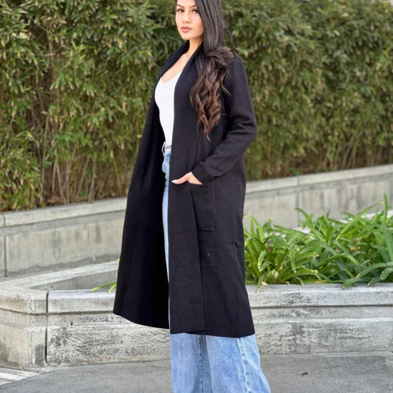 AnchorFinds.com Jackets Clover Fine Knit Midi Cardi Cardigan With Pockets