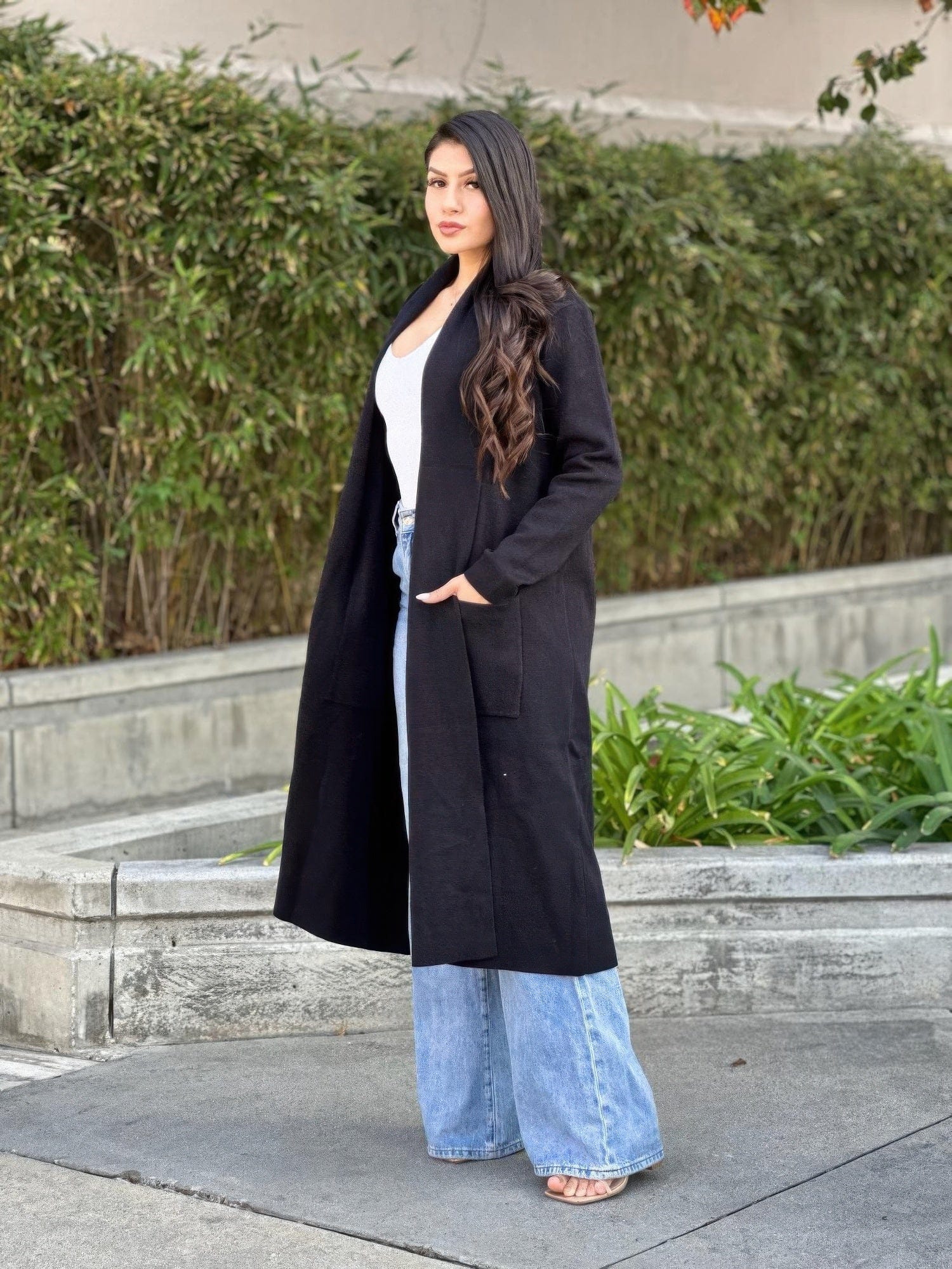 AnchorFinds.com Jackets Clover Fine Knit Midi Cardi Cardigan With Pockets