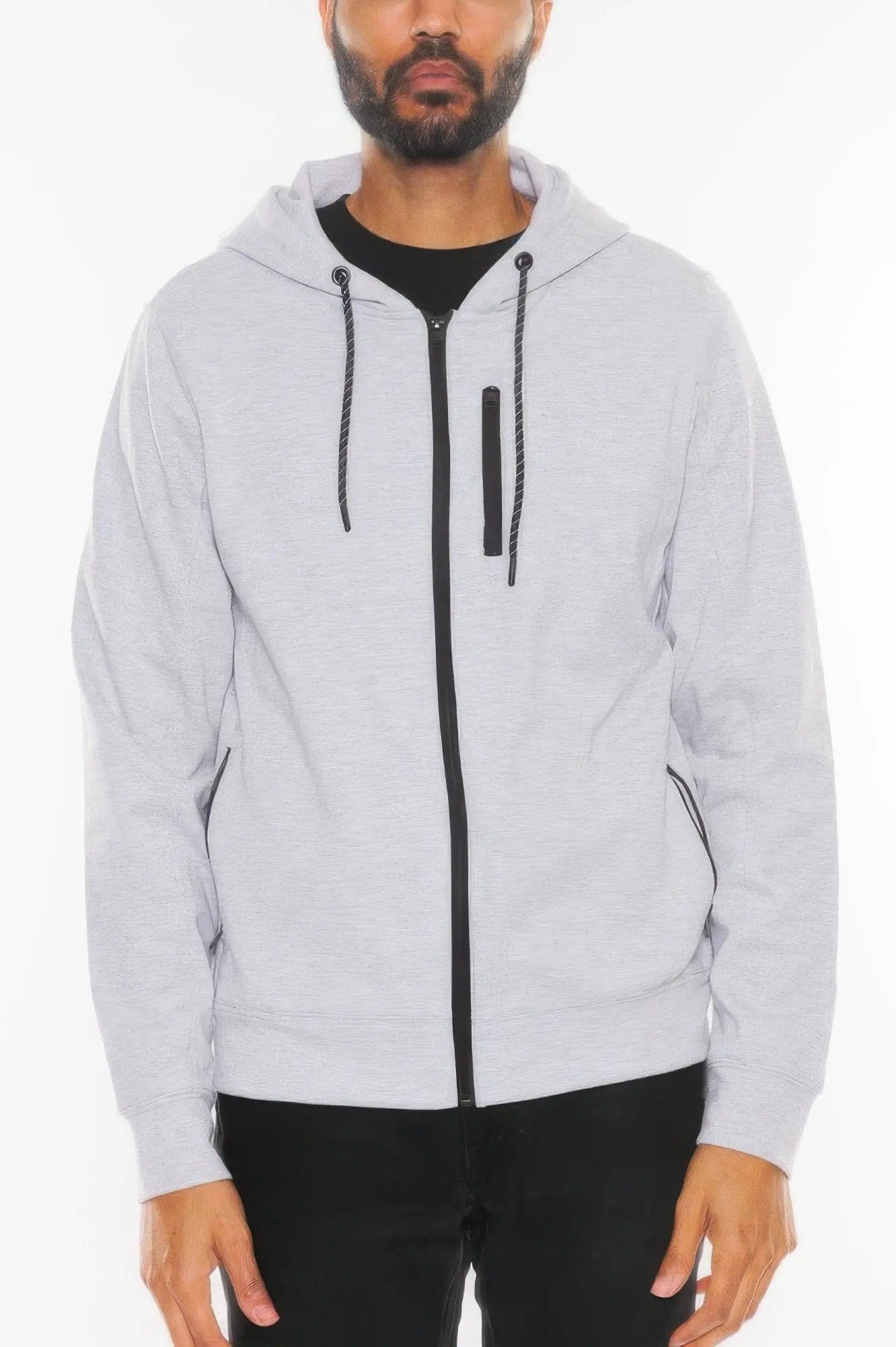 AnchorFinds.com Jackets H Grey / S Solid Heathered Zip-Up Jacket