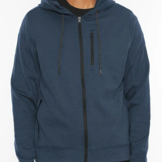 AnchorFinds.com Jackets Navy / S Solid Heathered Zip-Up Jacket