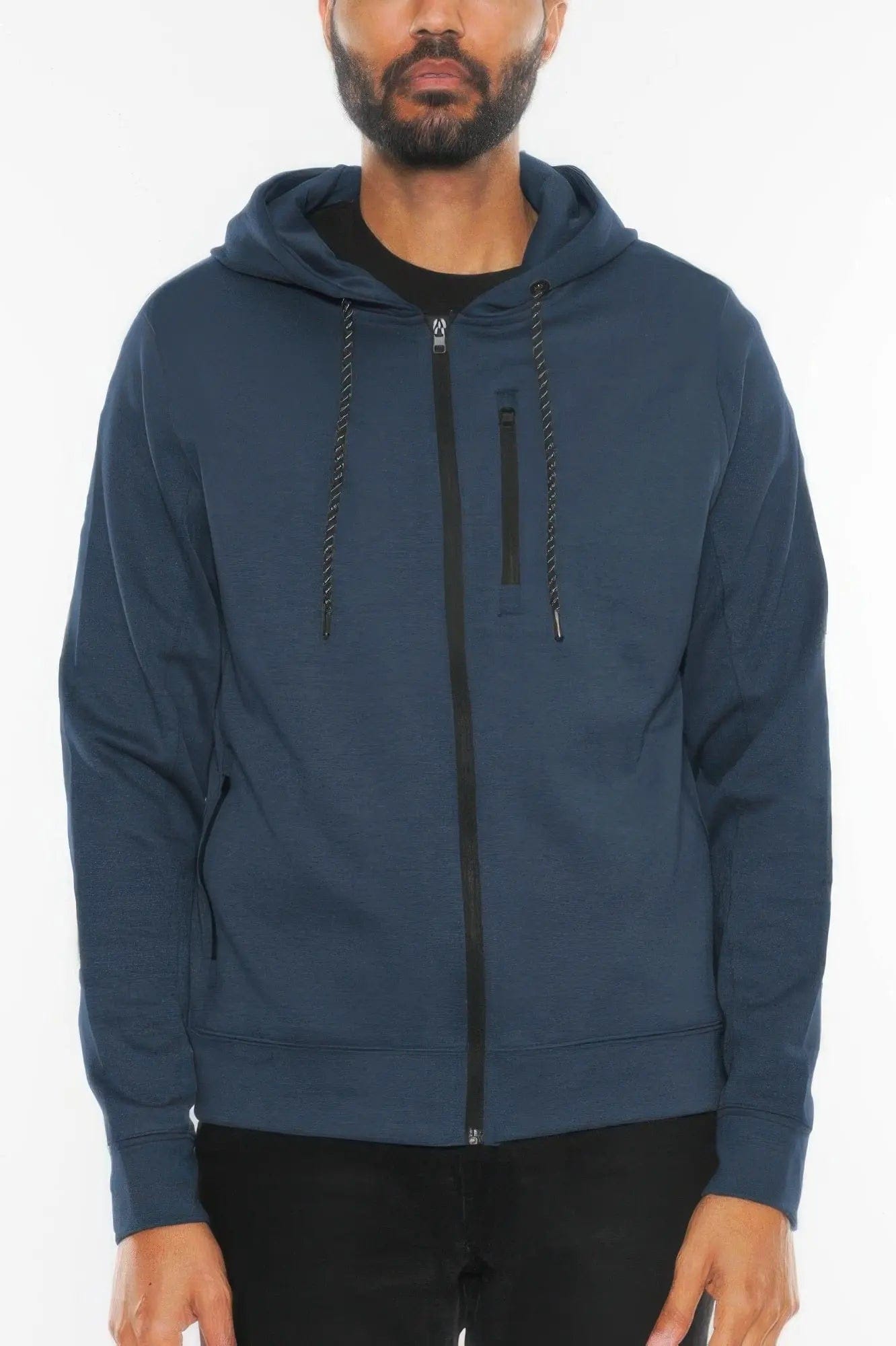 AnchorFinds.com Jackets Navy / S Solid Heathered Zip-Up Jacket