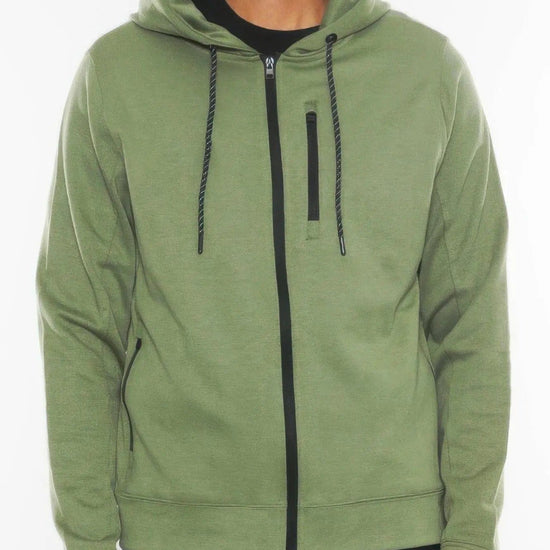 AnchorFinds.com Jackets Olive / S Solid Heathered Zip-Up Jacket