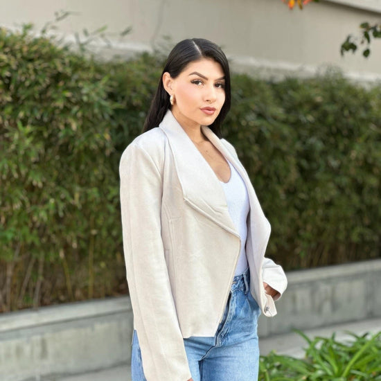 AnchorFinds.com Jackets Suede Women's Biker Zip Up Jacket With Pockets