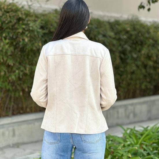 AnchorFinds.com Jackets Suede Women's Biker Zip Up Jacket With Pockets