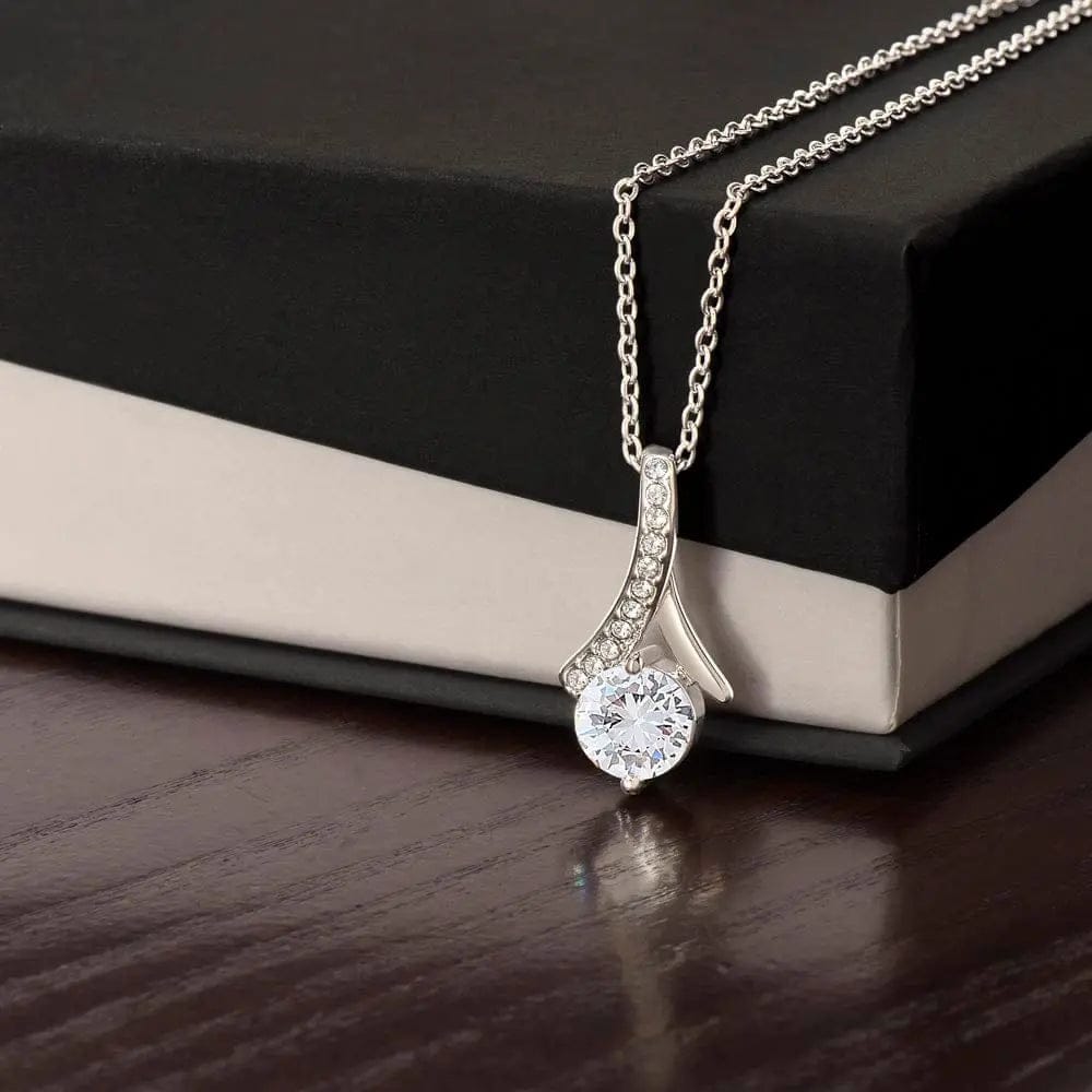 AnchorFinds.com Jewelry 14k White Gold Finish / Standard Box My Beloved Ribbon Pendant Necklace: A Gift of Timeless Elegance