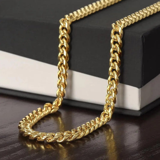AnchorFinds.com Jewelry 14k Yellow Gold  Finish / Standard Box Cuban Link Chain: A Timeless Gift of Strength and Style