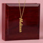 AnchorFinds.com Jewelry 18k Yellow Gold Finish / Luxury Box Personalized Vertical Name Necklace