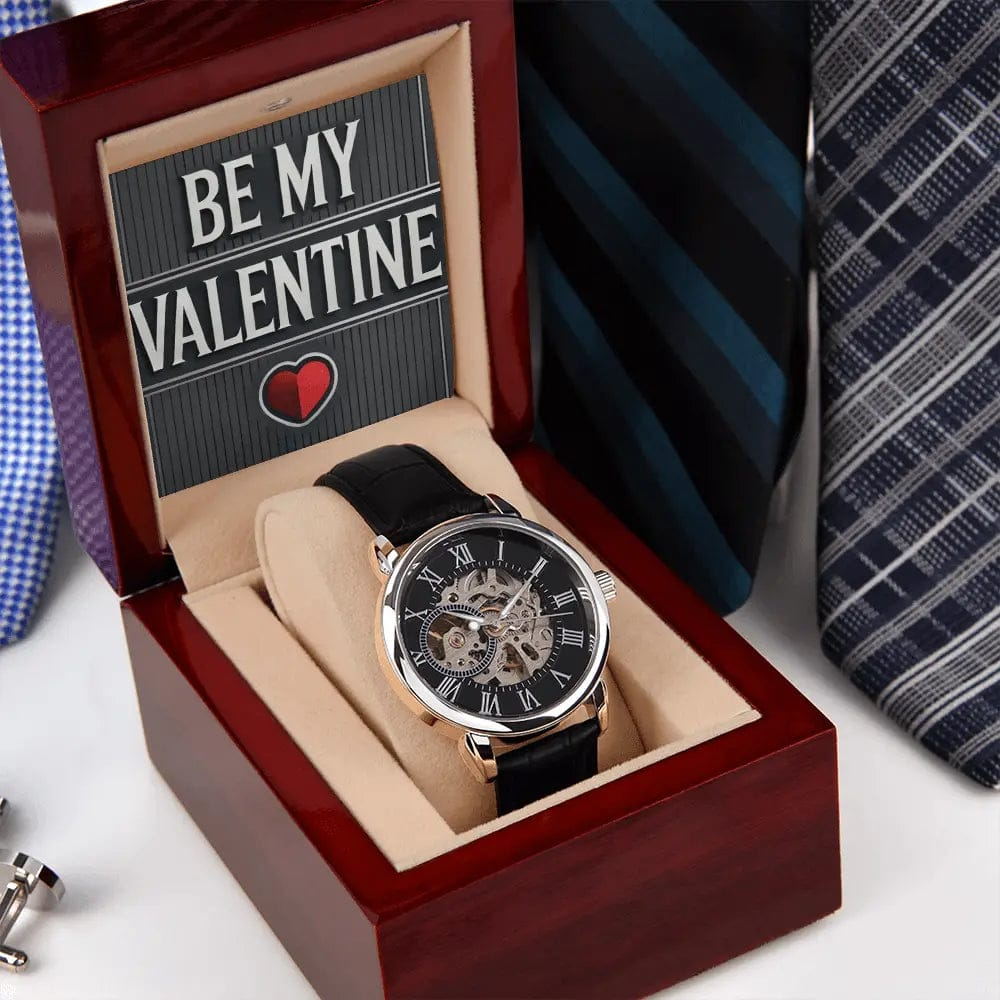 AnchorFinds.com Jewelry Be My Valentine Men's Openwork Watch