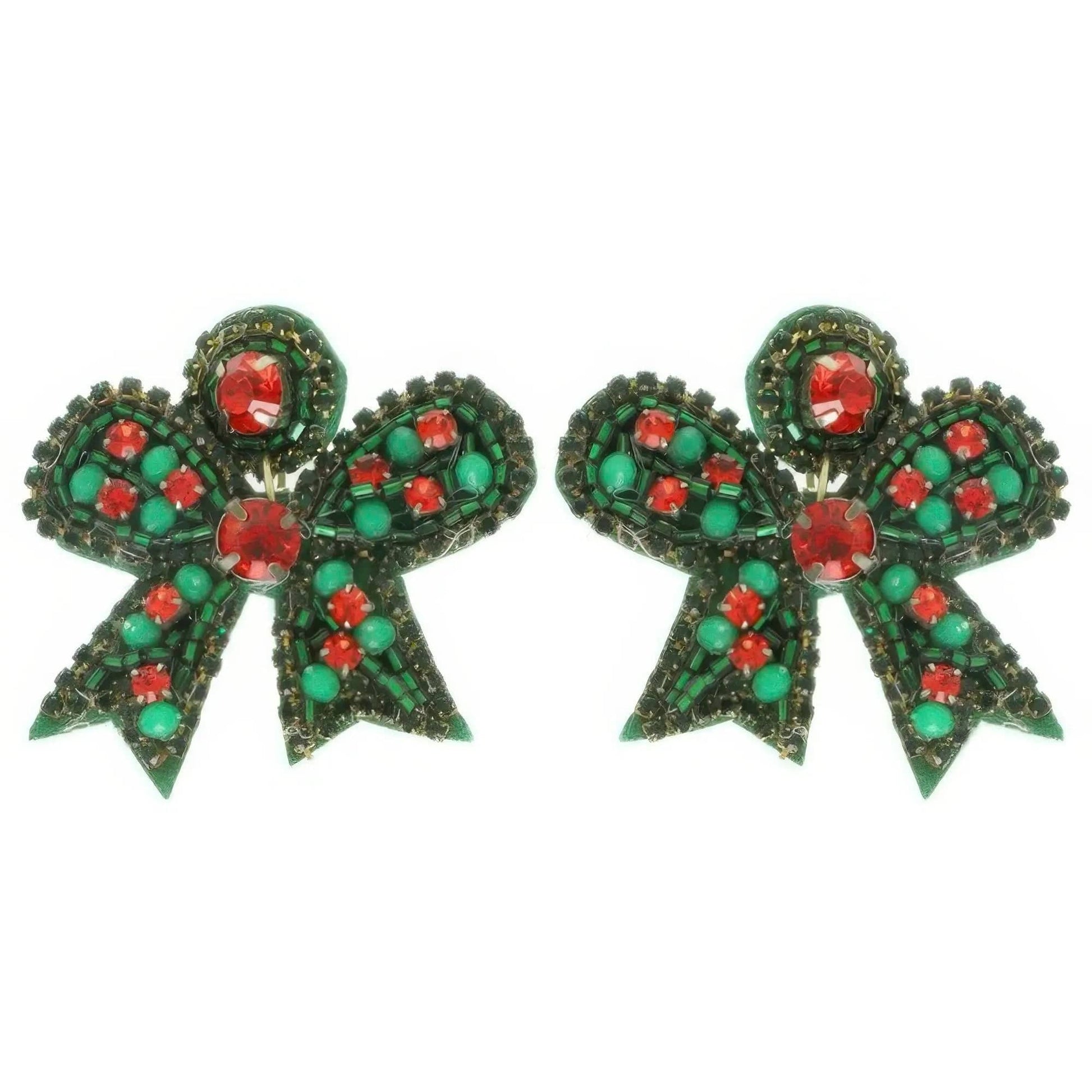 AnchorFinds.com Jewelry Christmas Bow Post Dangle Earrings