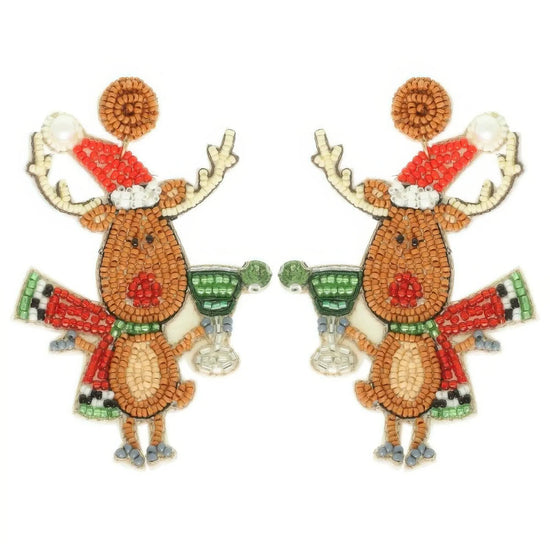 AnchorFinds.com Jewelry Christmas Festive Reindeer Post Earrings
