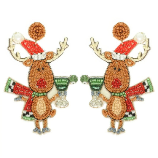 AnchorFinds.com Jewelry Christmas Festive Reindeer Post Earrings
