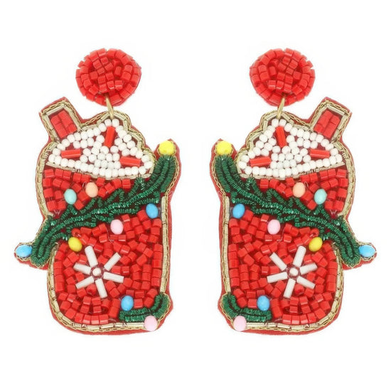 AnchorFinds.com Jewelry Christmas Santa's Cup Post Earrings
