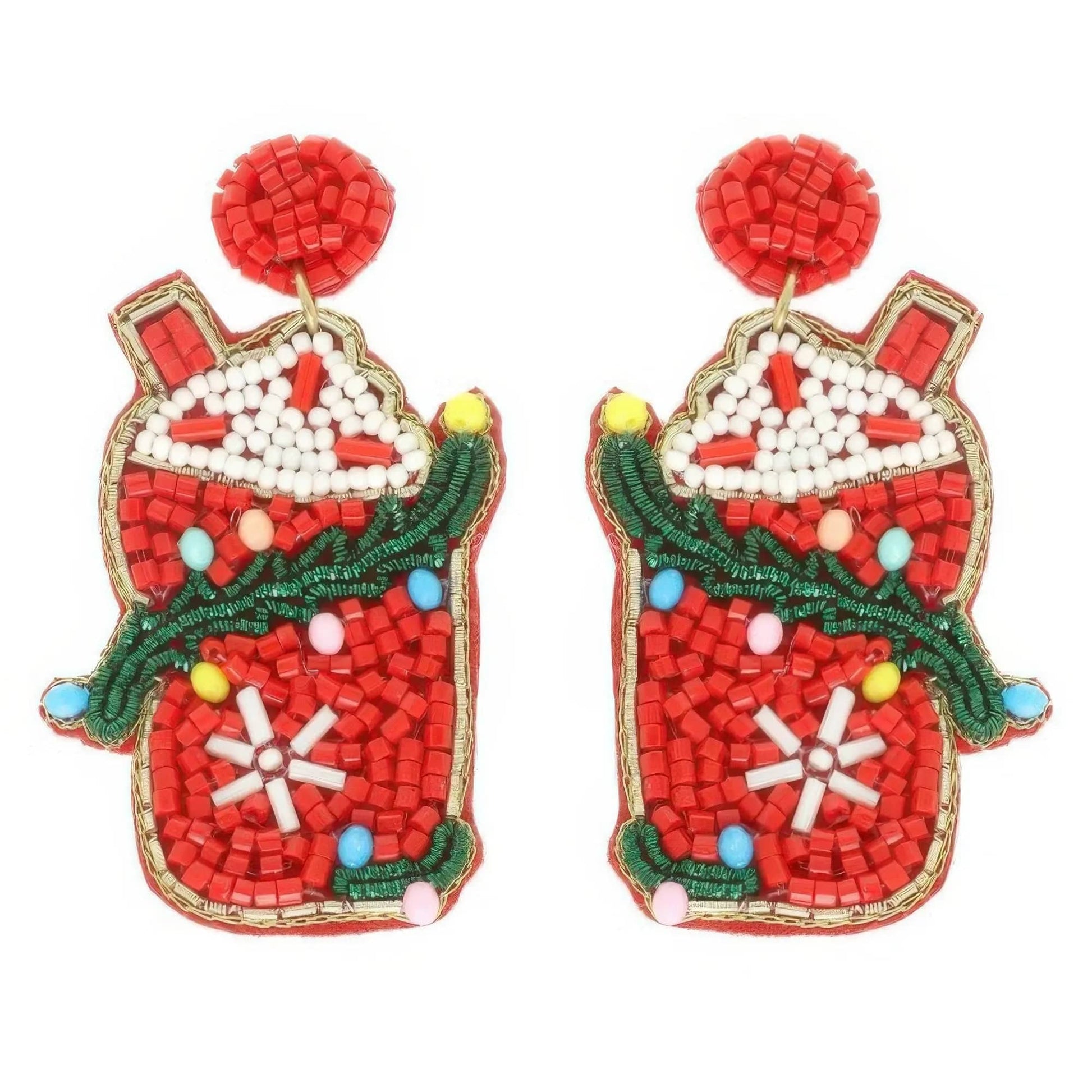 AnchorFinds.com Jewelry Christmas Santa's Cup Post Earrings