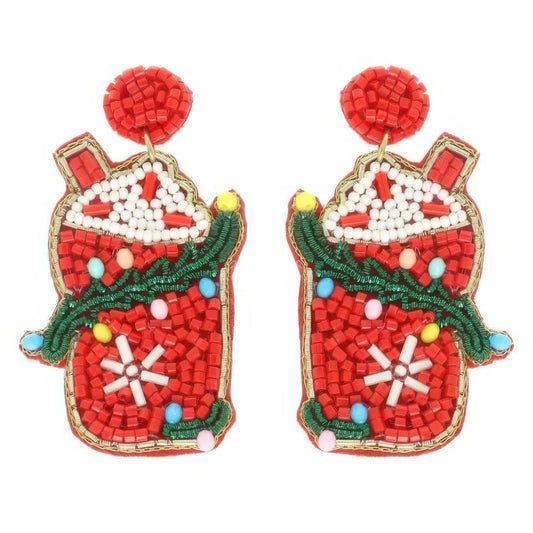 AnchorFinds.com Jewelry Christmas Santa's Cup Post Earrings