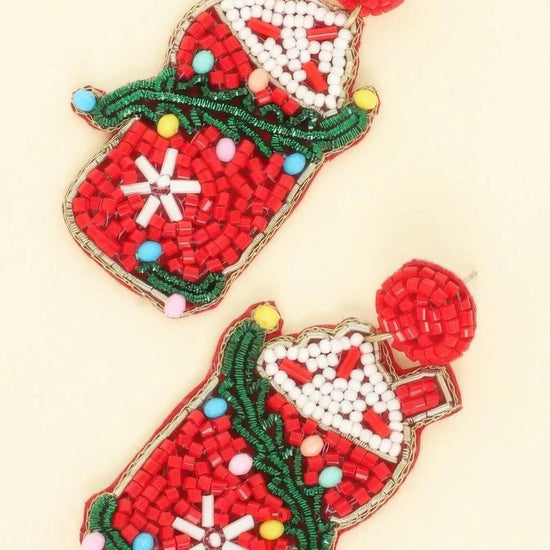 AnchorFinds.com Jewelry Christmas Santa's Cup Post Earrings