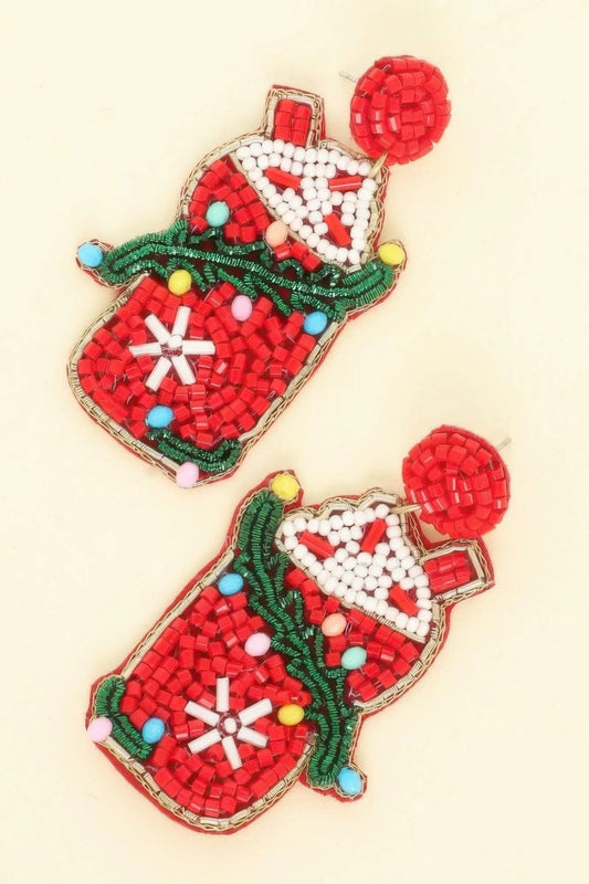AnchorFinds.com Jewelry Christmas Santa's Cup Post Earrings