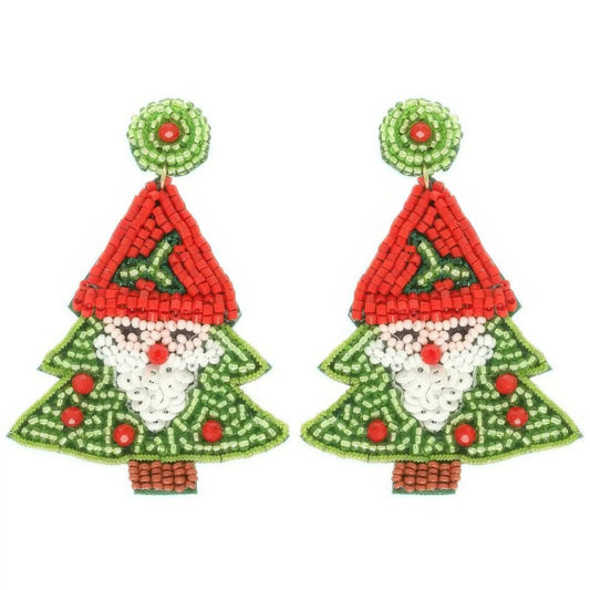 AnchorFinds.com Jewelry Christmas Santa Tree Post Earrings