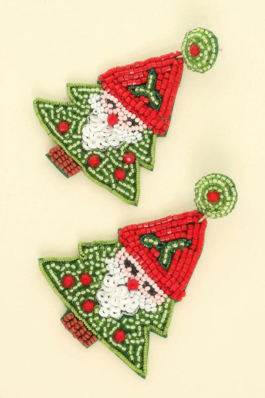 AnchorFinds.com Jewelry Christmas Santa Tree Post Earrings