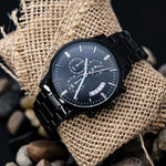 AnchorFinds.com Jewelry Customized Black Chronograph Watch