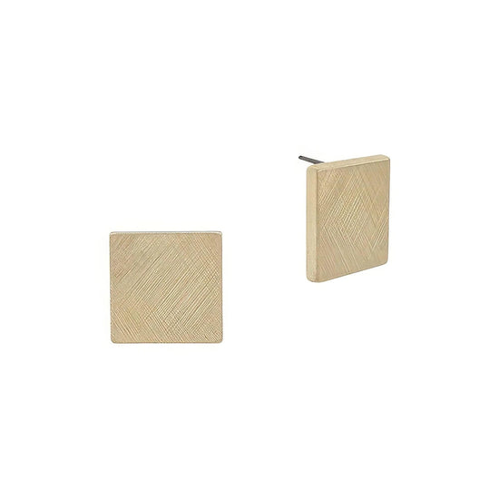 AnchorFinds.com Jewelry Gold 15mm Square Shaped Metal Post Earrings: A Modern Touch of Elegance