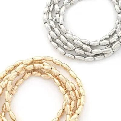 AnchorFinds.com Jewelry Gold & Rhodium Beaded Bracelet: A Timeless Blend of Luxury and Modern Elegance