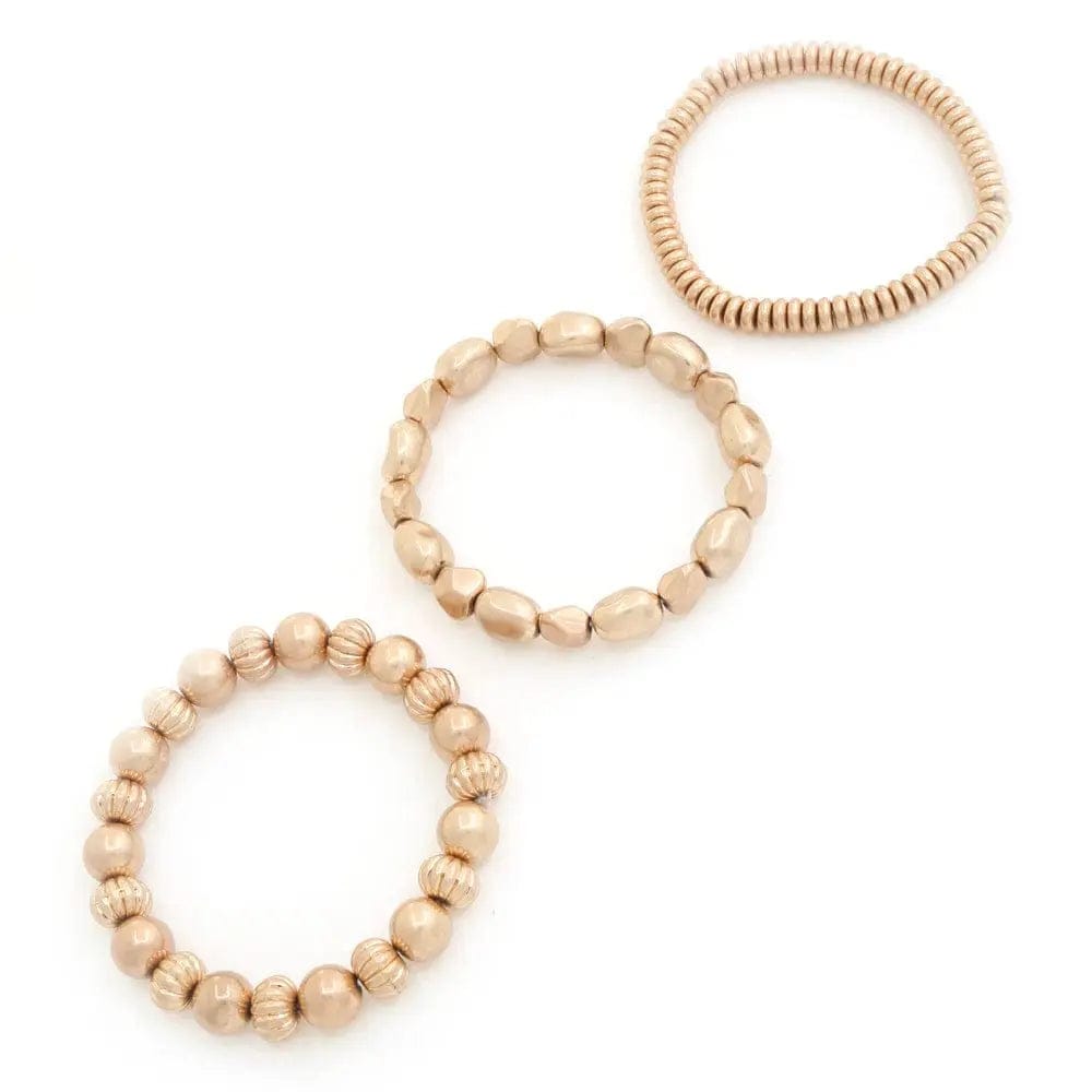 AnchorFinds.com Jewelry Golden Allure Beaded Bracelet Set: Classic Charm Meets Contemporary Elegance