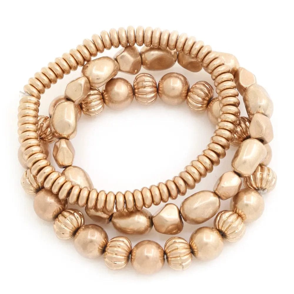 AnchorFinds.com Jewelry Golden Allure Beaded Bracelet Set: Classic Charm Meets Contemporary Elegance
