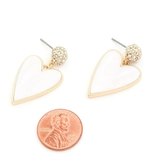 AnchorFinds.com Jewelry Heart Rhinestone Bead Dangle Earrings in Gold: A Symphony of Romance and Elegance