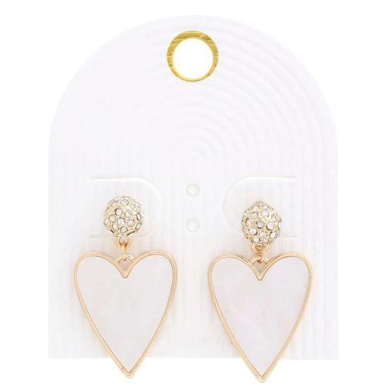 AnchorFinds.com Jewelry Heart Rhinestone Bead Dangle Earrings in Gold: A Symphony of Romance and Elegance