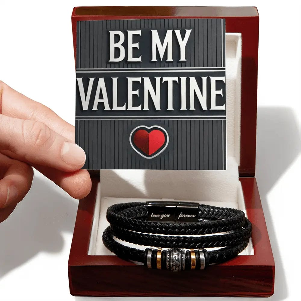 AnchorFinds.com Jewelry Luxury Box w/LED Be My Valentine Men's "Love You Forever" Bracelet