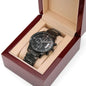 AnchorFinds.com Jewelry Luxury Box w/LED Customized Black Chronograph Watch