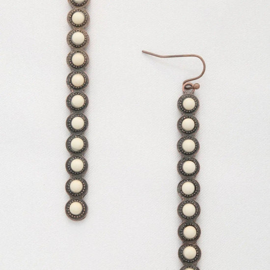 AnchorFinds.com Jewelry Rodeo Western Round Bead Pattern Metal Dangle Earring