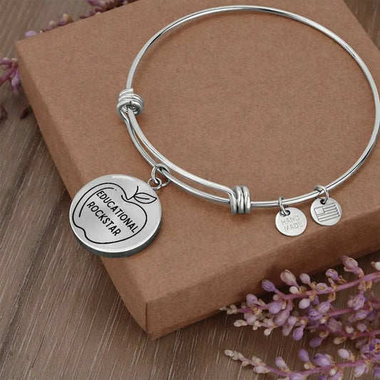 AnchorFinds.com Jewelry Silver / No Educational Rockstar Bracelet: Celebrate the Heroes of Education
