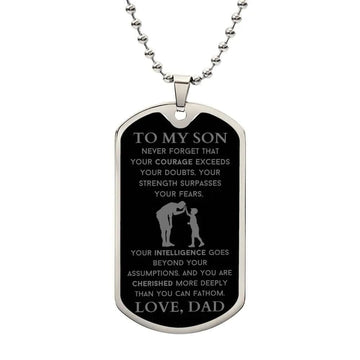 AnchorFinds.com Jewelry Silver / No To My Son Dog Tags