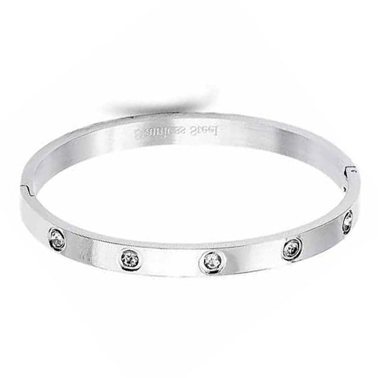 AnchorFinds.com Jewelry Silver Stainless Steel Cubic Metal Bracelet