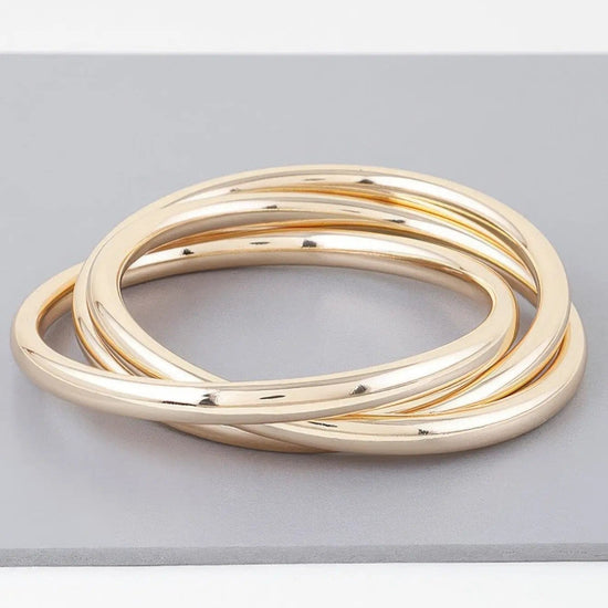 AnchorFinds.com Jewelry Triple Shiny Bangle Bracelet