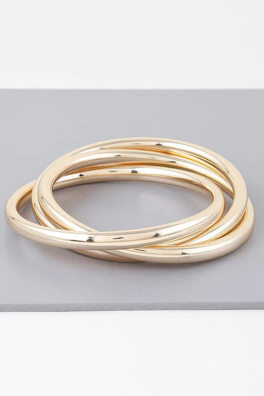 AnchorFinds.com Jewelry Triple Shiny Bangle Bracelet