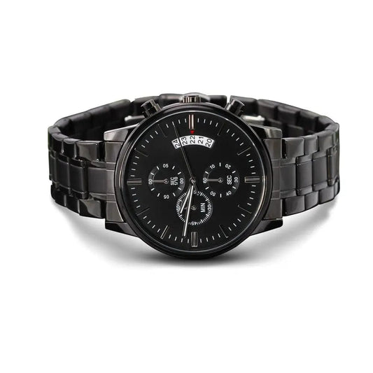 AnchorFinds.com Jewelry Two Tone Box Customized Black Chronograph Watch