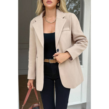 AnchorFinds.com Khaki / S Solid Notch Lapel Single Breasted Blazer