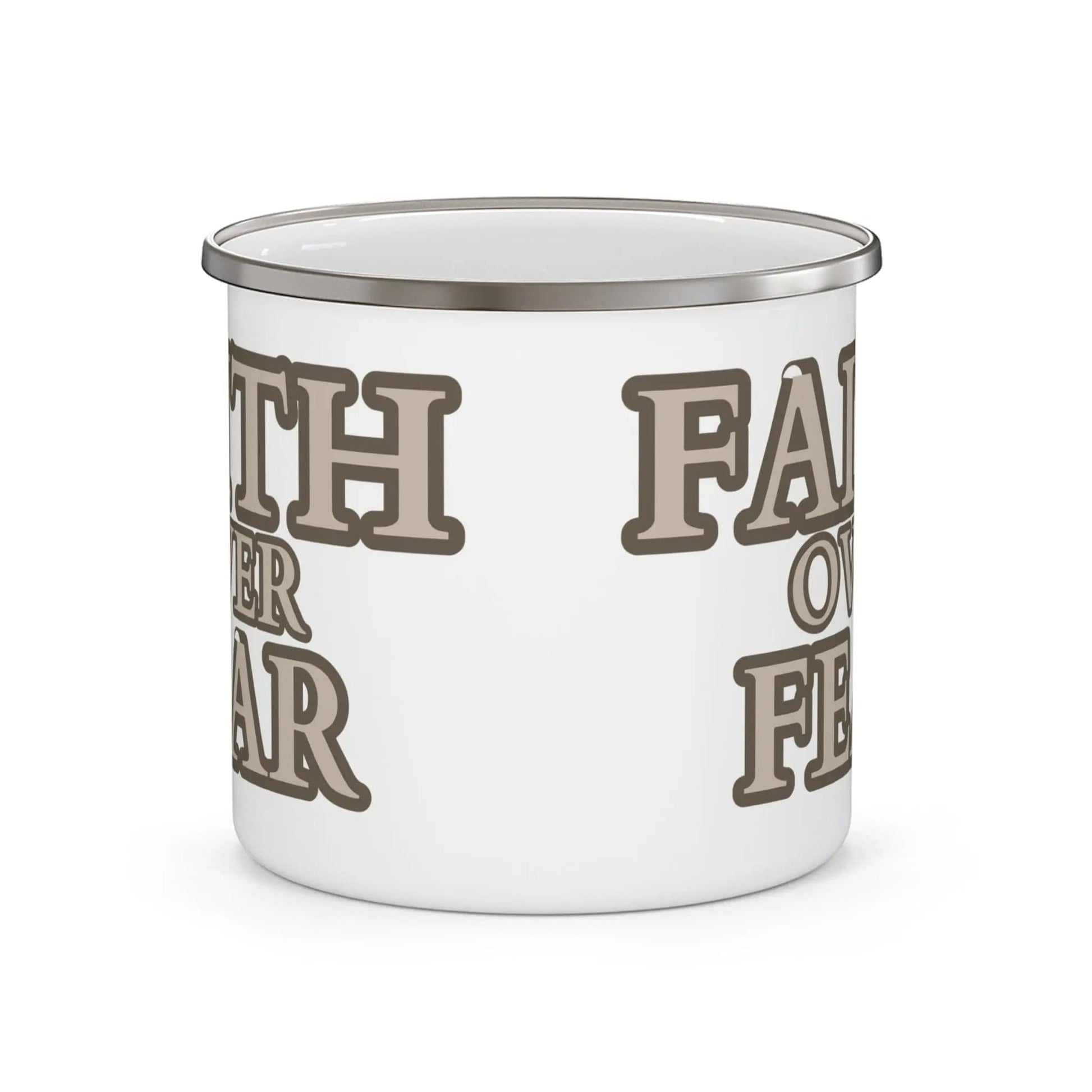 AnchorFinds.com Mug 12oz Faith Over Fear Enamel Camping Mug: Your Durable Companion for Every Adventure