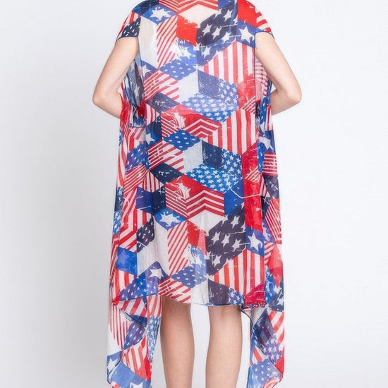 AnchorFinds.com Multicolor / One size fits all American Flag Multi Pattern Vest