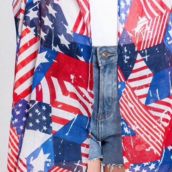 AnchorFinds.com Multicolor / One size fits all American Flag Multi Pattern Vest